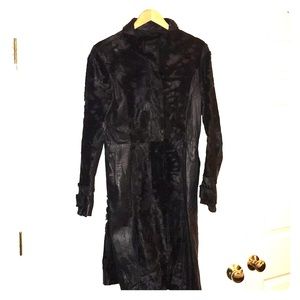 Italian leather and pony hair coat